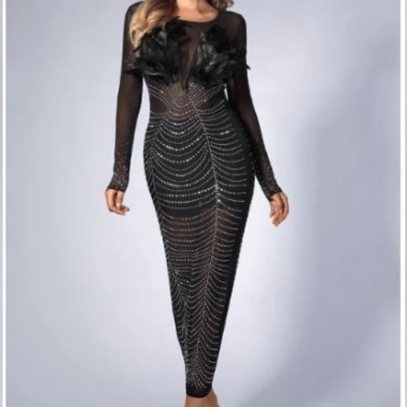 Beautiful party dress gown size M-L - Picture 1 of 8